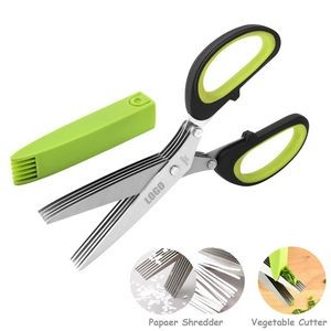 Dual-Color Handle 5 Blades Chopping Cutter Scissors