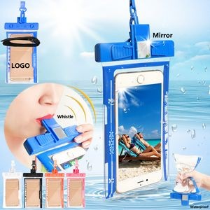 Waterproof Phone Pouch With Whistle Mirror Armband