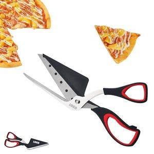 Red Ring 2 IN 1 Pizza Scissors Cutter Spatula
