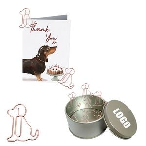 Dog Shaped Paper Clips in Tin Box