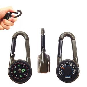 Zinc Alloy Carabiner Compass Thermometer