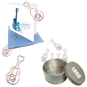 Guitar Shaped Paper Clips In Tin Box