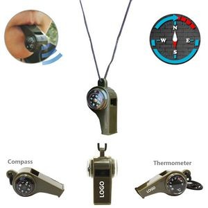 Camping Whistle With Compass Thermometer