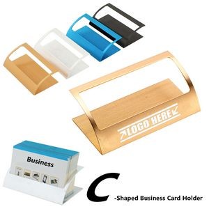 C-Shaped Aluminum Business Card Holder