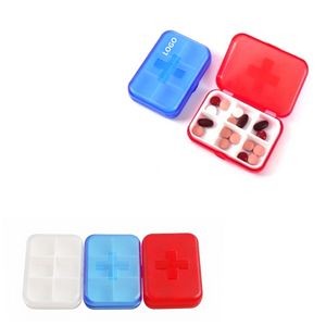 6 Compartments Cross Pill Case Tablet Box