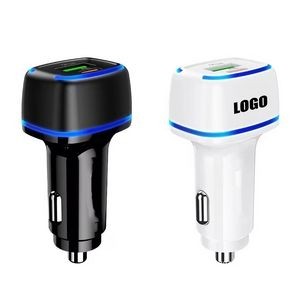 2 IN 1 USB Type C Adapter Car Charger