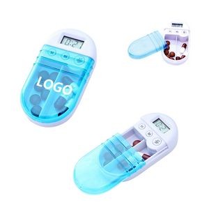 Medication Pill Case With Alarm Reminder 2 Compartments