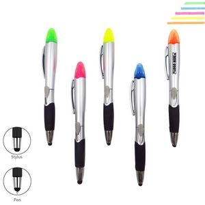 2 Side Highlighter Pen With Stylus
