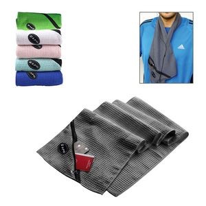 Sport Towel With Zipper Pocket