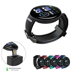 Round Fitness Tracker Watch With Detachable USB Charger