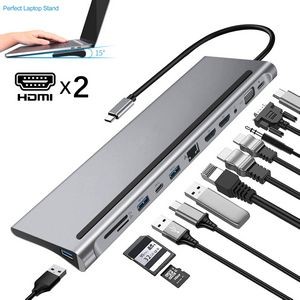 Multi Port USB-C Type C Hub Dock Adapter 12 in 1