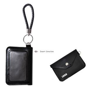 Envelope PU Leather Card Case With Keychain