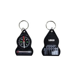 Compass Thermometer Keychain