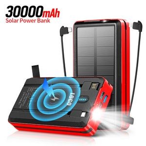 30000mAh Solar Power Bank With Flashlight