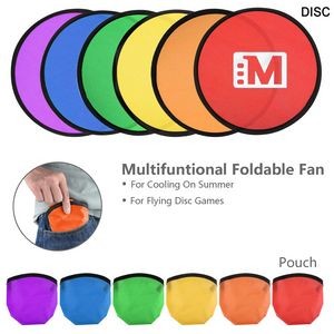 Folding Fan Or Flying Disc With Pouch