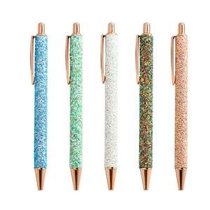 Glitter Flakes Click Activated Metal Pen