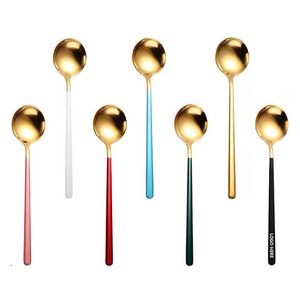 7.67 Inch Dual Color Golden Spoon With Round Head