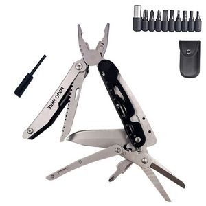 Multi Functional Scissors And Pliers Tool Kit With Flint