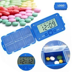 6 Compartments Medicine Pill Case With Alarm Reminder