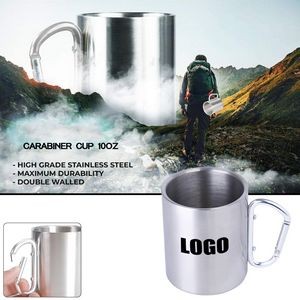 10 Oz Carabiner Handle Stainless Cup