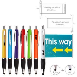 Side Banner Ballpoint Pen With Stylus