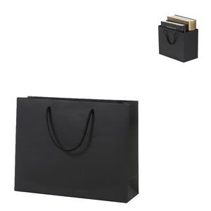 Horizontal Black Paper Cardboard Shopping Bag