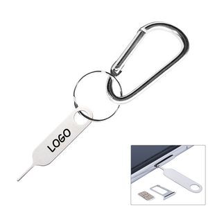 Rectangle Shaped Phone SIM Card Pin with Carabiner