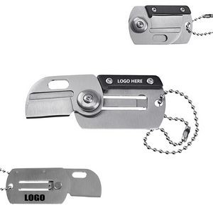 Dog Tag Knife With Key Chain
