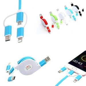 3 In 1 Retractable USB Charge Cable