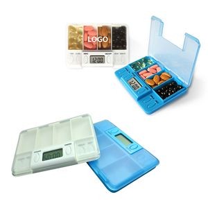 4 Compartments Medicine Pill Case With Alarm Reminder