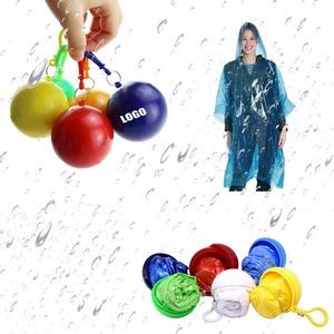 Cape Style Disposable Raincoat Poncho Ball Key Chain
