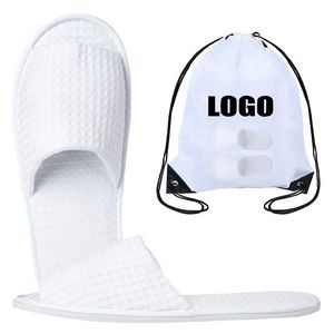 Open Strap Waffle Checks Thick Slipper w/Backpack