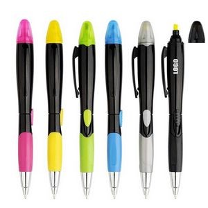 Black Barrel Pen With Highlighter