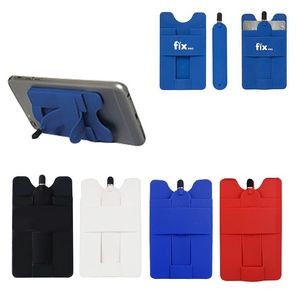 Silicone Cell Phone Wallet with Stylus Stand