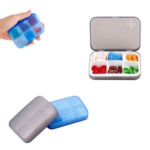 6 Compartments Cross Pill Case Tablet Box