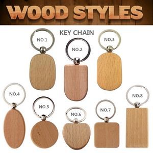 Wooden Multi Shapes Keychain