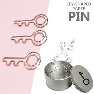 Key Shaped Paper Clips in Tin Box