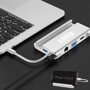 Phone Stand USB-C Type C Hub Adapter 8 in 1