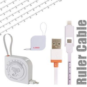 2 in 1 Retractable Charging Cable & Tape Measure Ruler