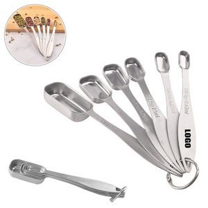 Rectangle 6 IN 1 Measuring Spoon With Round Ring