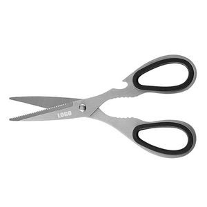 Rubber Ring Handle Scissors With Bottle Opener