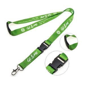 Sublimated Polyester Neck Lanyard w/ Safe Breakaway & Buckle release