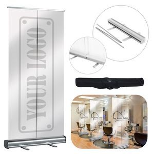 39-3/8" Clear Protective Shield Roller Banner Stand