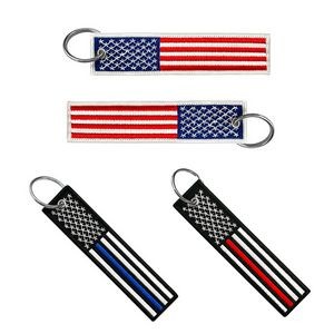 Embroidery America Flag Key Chain