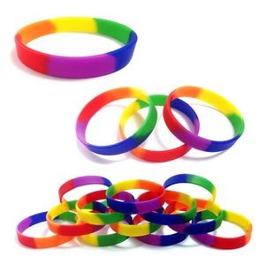 Blank Rainbow Silicone Bracelet