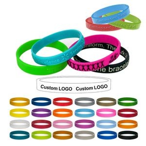 Color Filled Embossed Silicone Bracelet