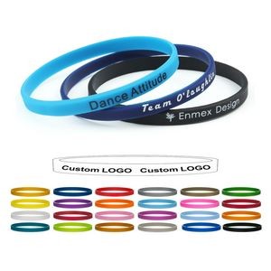Custom Printed 1/4 Inch silicone bracelet
