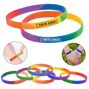 Gay Pride Rainbow Thin Silicone Bracelets