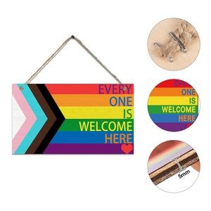 Custom LGBT Hanging Door Wooden Sign