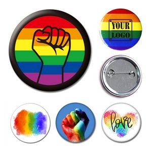 Custom Rainbow Button Badge
